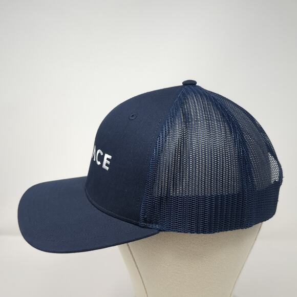 ACE Snapback Mesh Back Trucker Hat Blue One Size Adjustable Richardson - Picture 3 of 10